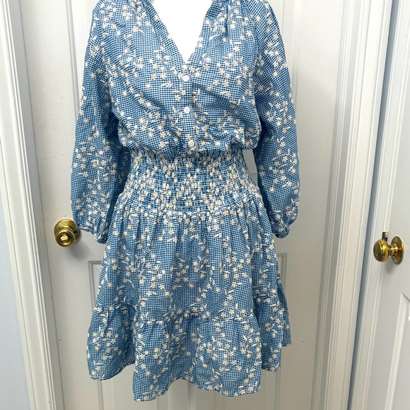 Shoshana Chambray Picnic mini dress all cotton sz M - Picture 1 of 9